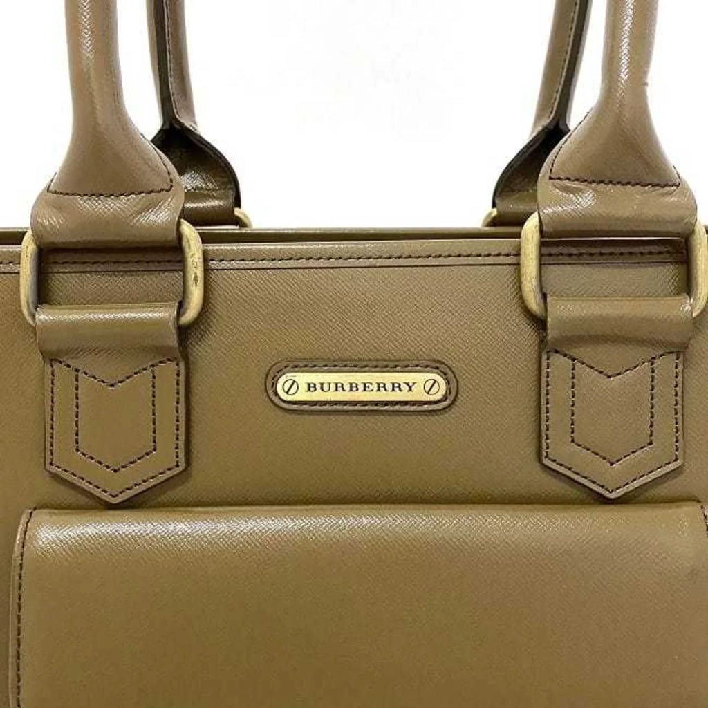 BURBERRY bag beige handbag brown tote PVC Burberry (Good) ladies leather Pre-Owned