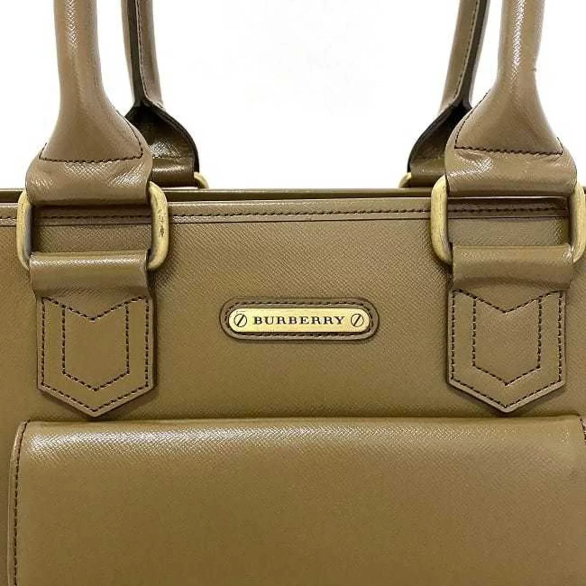 BURBERRY bag beige handbag brown tote PVC Burberry (Good) ladies leather Pre-Owned