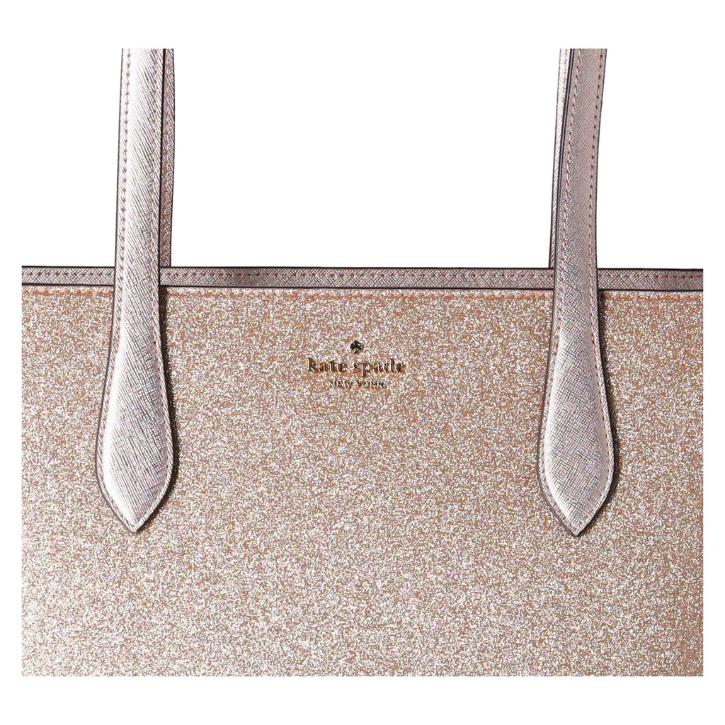 Kate Tote Holiday Top Wallet Bag Gold Spade + Glitter Glimmer Large Zip Shoulder
