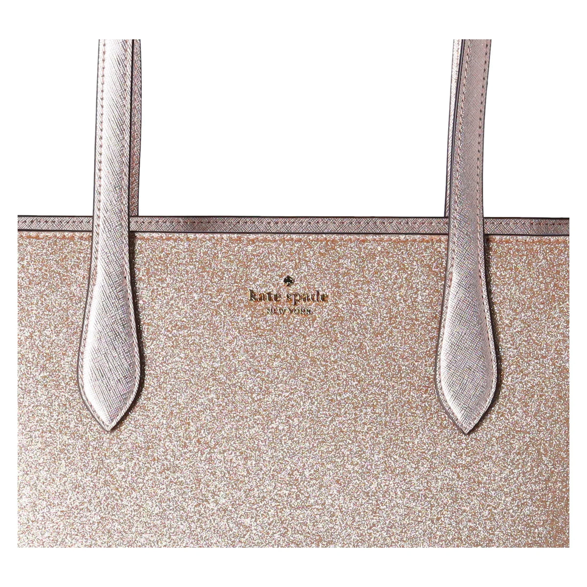 Kate Tote Holiday Top Wallet Bag Gold Spade + Glitter Glimmer Large Zip Shoulder