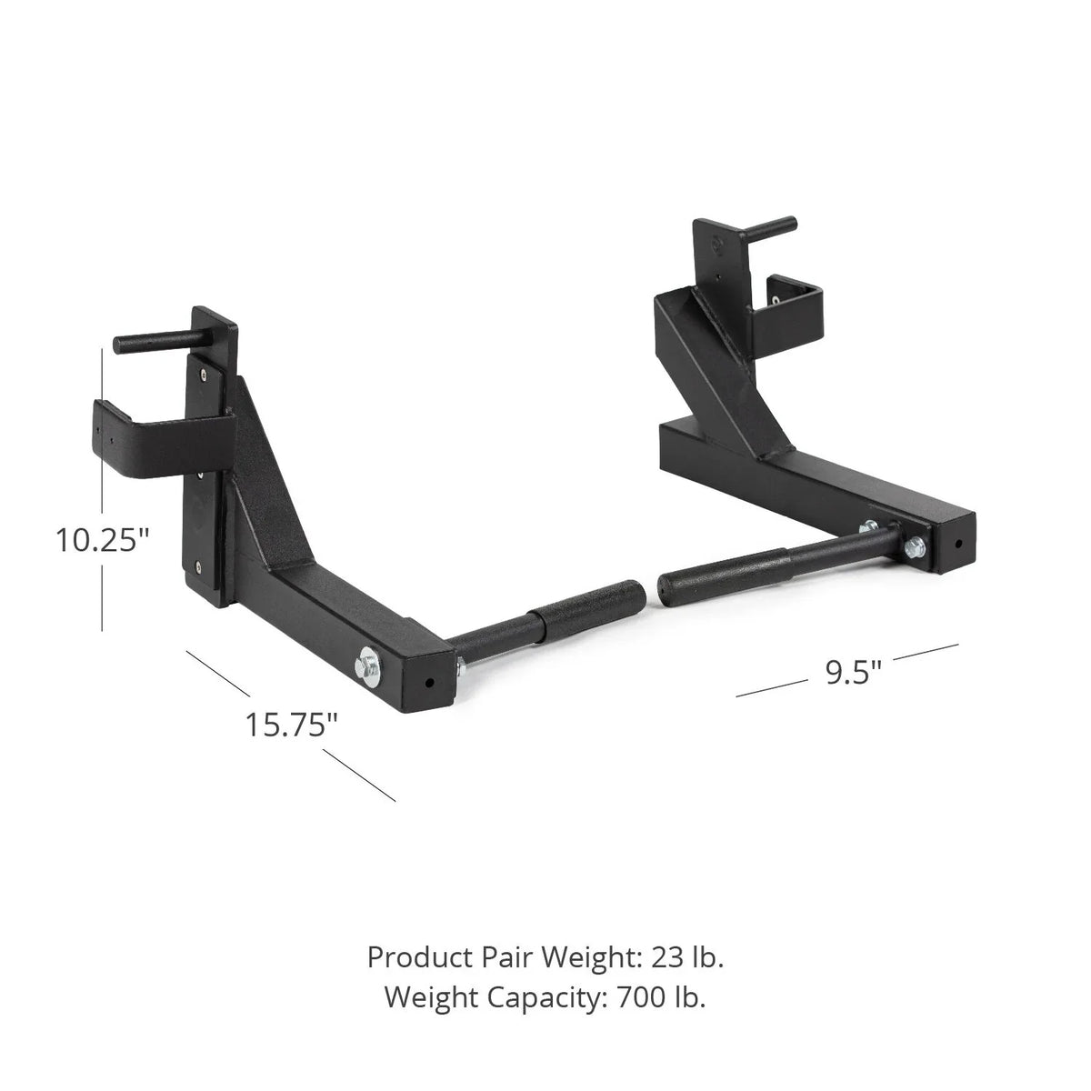 Fits 3” Capacity, Dip Attachment, design LB X 880 Rack Dip Series Tubular Steel Bars, Fitness Mounted J-Hook Titan 3” X-3