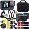 Camera Dual Black More liquid-Resistant Action Much (Hero Charger, - & HERO10 Bundle Replacement 2x Includes: 10) Batteries, Ultimaxx Case USB Essential GoPro
