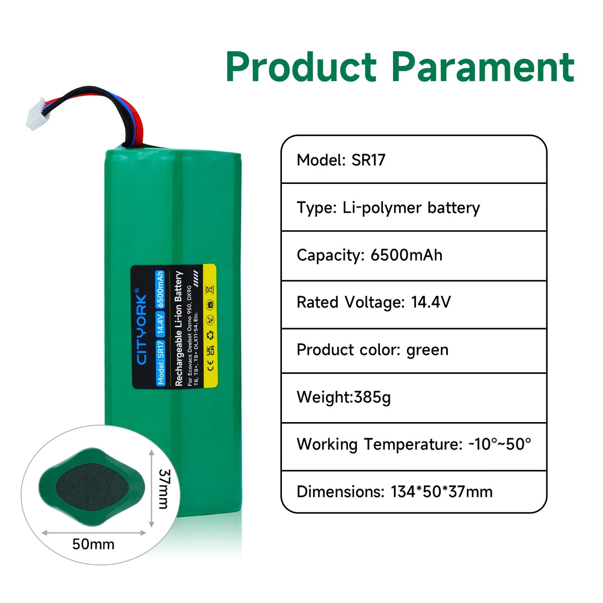 For Vacuum Mopping Li-ion T9 X1 Sweeping 950 Robot 6200mAh T8 Rechargeable DX9G Battery DLX11-54-14.8V Deebot Battery DX96 DX93 Cleaner Replacement Ecovacs Ozmo T5