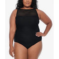 20W Piece Ottoman Lauren Boatneck Ralph Swimsuit, BLACK dimension One US Plus