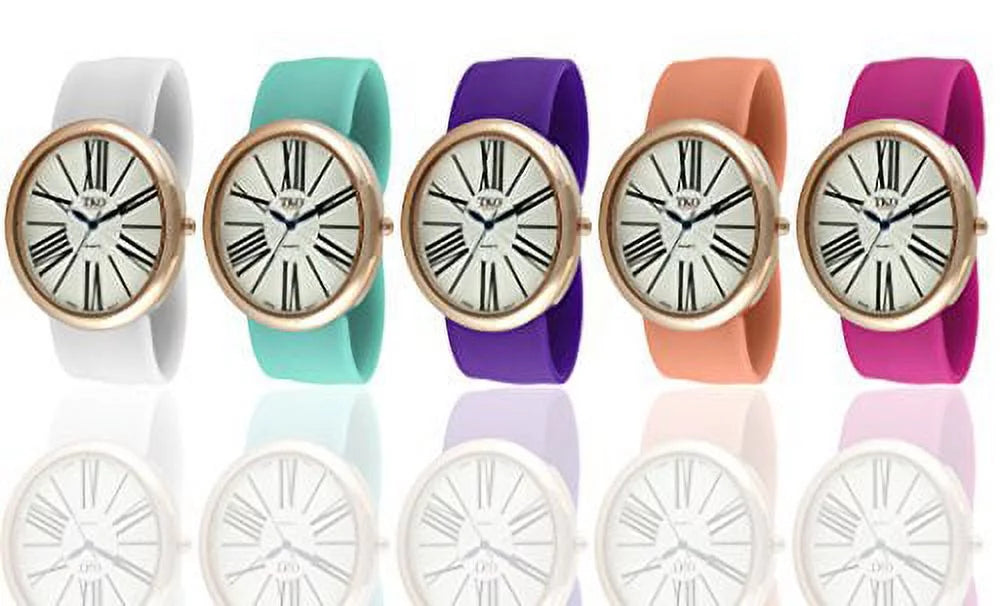 Band Watch Set Gift Dial Rose Numeral Interchangeable 5 Roman Gold Large Slap
