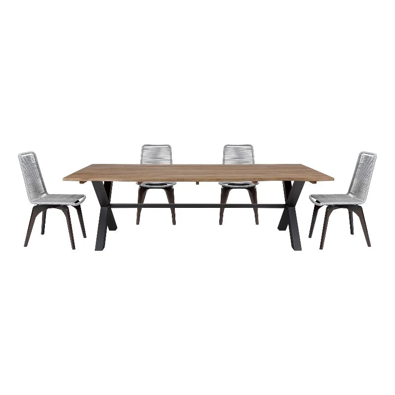 exterior and Live Set Piece Eucalyptus Island Dining 5 Edge Rope in Glendora