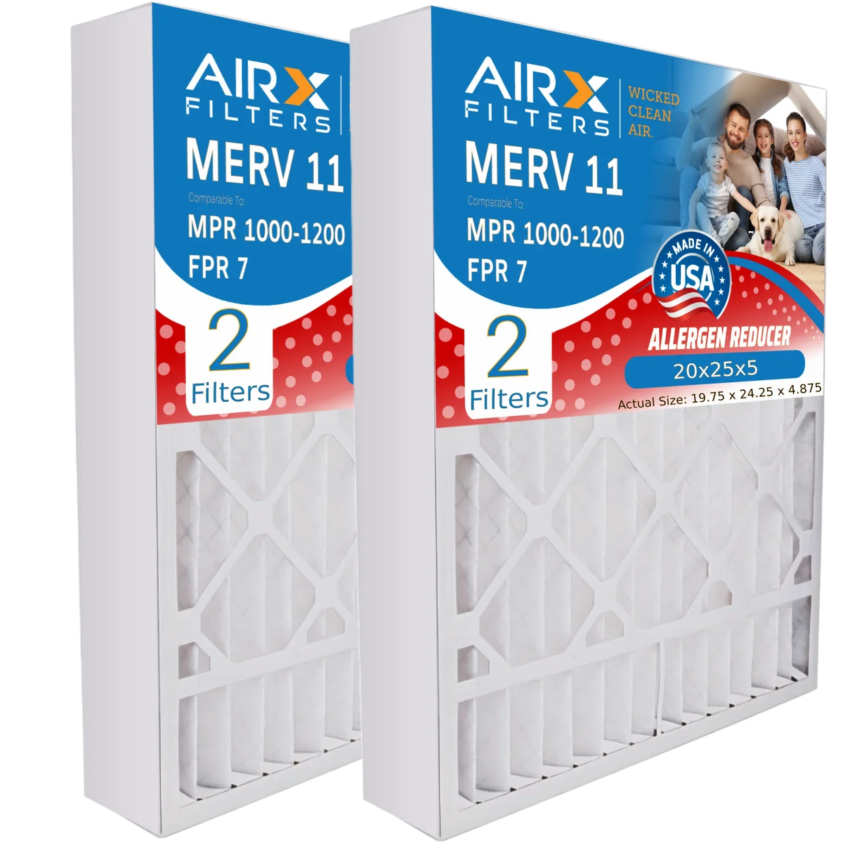 7 11 MPR CLEAN MPR FILTERS AIR. 1200 Filter Premium 11 20x25x5 Field USA 20x25x5 Comparable Air 1000, Made to Compatible & WICKED with Controls AIRX Furnace MERV # MERV Filter 46568600 FPR by
