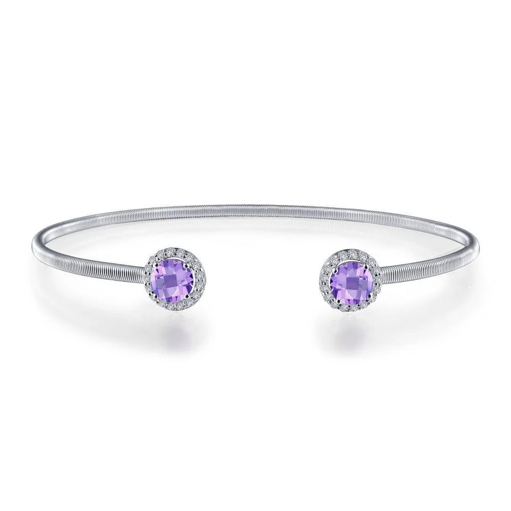 CTTW: 1.26 (Appx Birthstone Silver Bracelet Sterling Lafonn Plated FEBRUARY Platinum cts.) Lassire