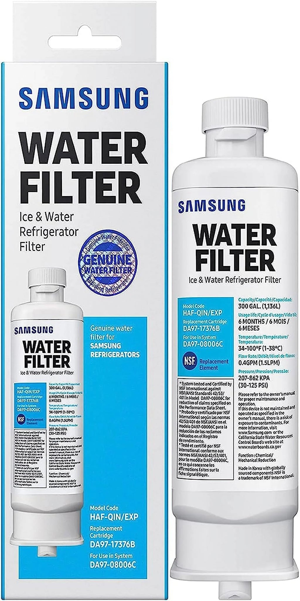 Pack liquid of DA9717376B Refrigerator HAF-QIN/EXP HAF-QIN, 6 Filter RF23M8070SG DA97-17376B