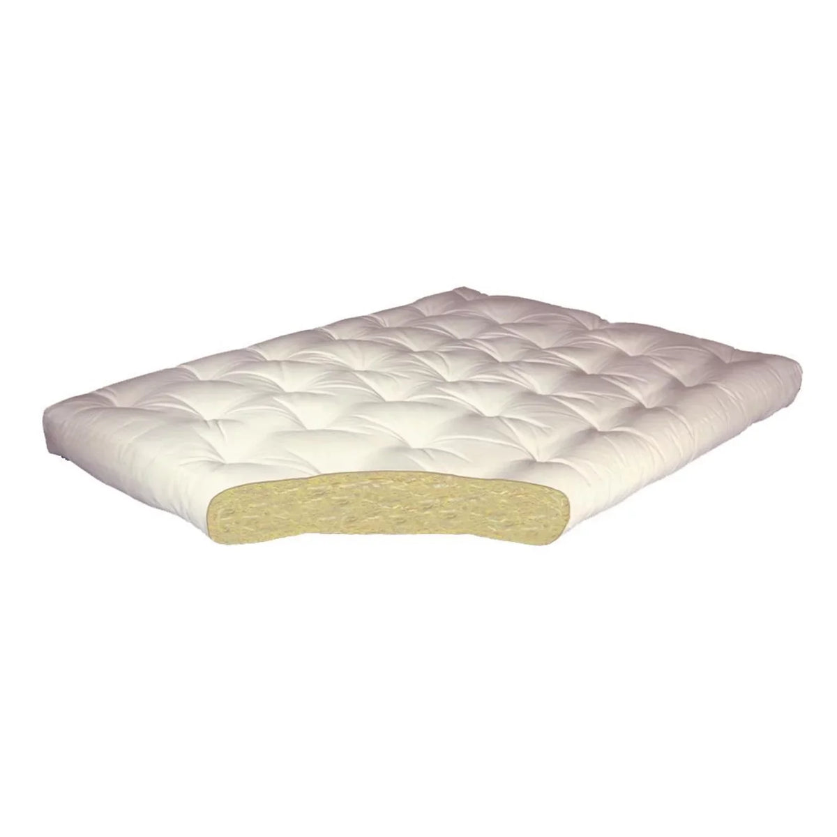 Microfiber Futon Microfiber,fabric:Cotton,Quantity:1 Cotton All Tan #604 4" Queen Mattress-Color:Tan