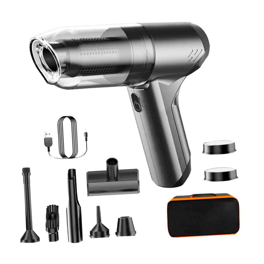 Vacuum with bag Hand with gray Vacuum Held Dustbin Port 12000PA Suction 500ml Handheld Cleaner