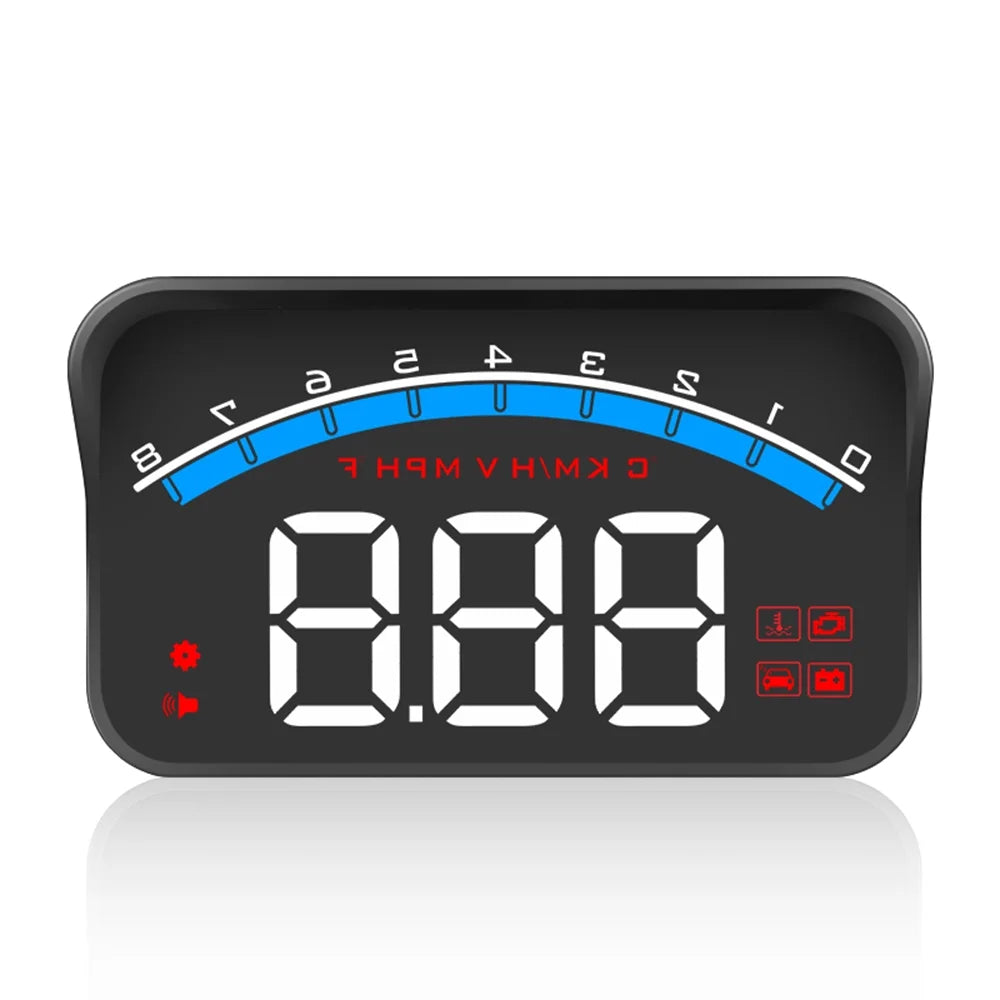 3.5" Universal Head HUD Carevas RV Auto ODB Speed/liquid SUV Up Tachometer Speedometer Projector II Truck Car Display M6S LED Display Temperature/Voltage