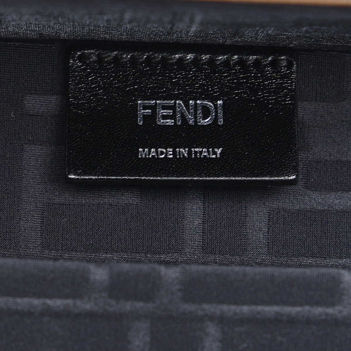 Fendi (Good) Coated Authenticated Zucca Bag Fabric Brown Pre-Owned Canvas Crossbody Unisex Baguette Trunk