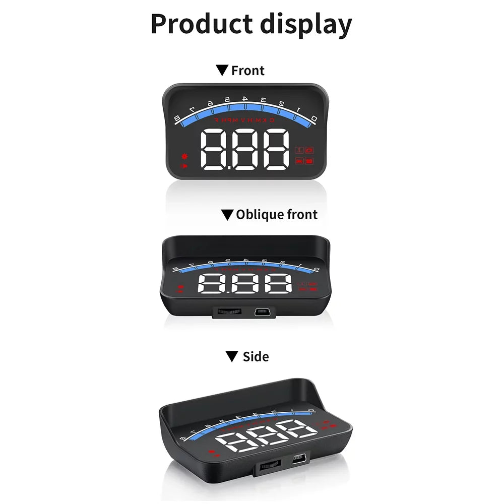 3.5" Universal Head HUD Carevas RV Auto ODB Speed/liquid SUV Up Tachometer Speedometer Projector II Truck Car Display M6S LED Display Temperature/Voltage