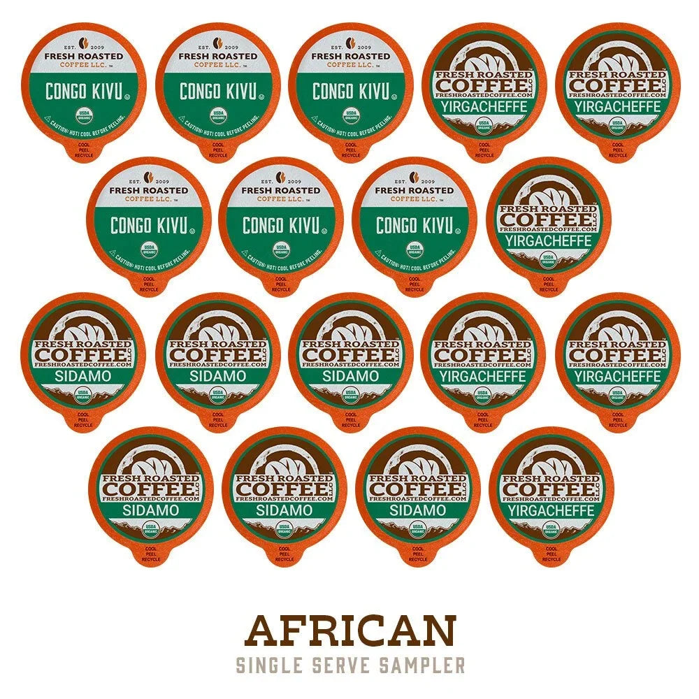 Pod Fresh Coffee for Roasted 72 Sampler, Count Brewers K-Cup Organic Coffee, Keurig