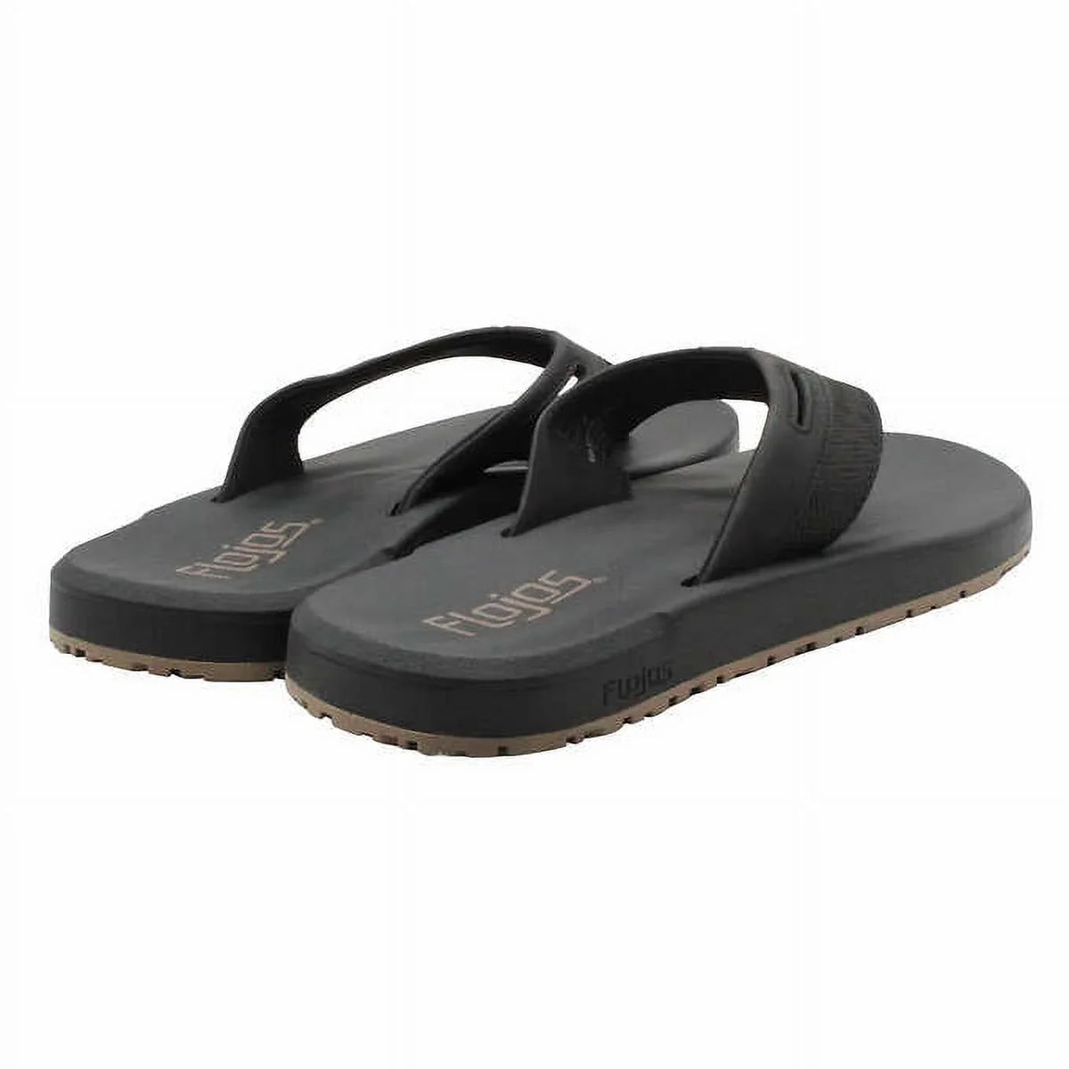 Flojos Men's Flip Sandals, 9, Flop dimension Black-Tan