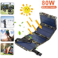 Folding Hiking Camping Panel USB Power Charger Bank Paddsun exterior Phone Solar 80W