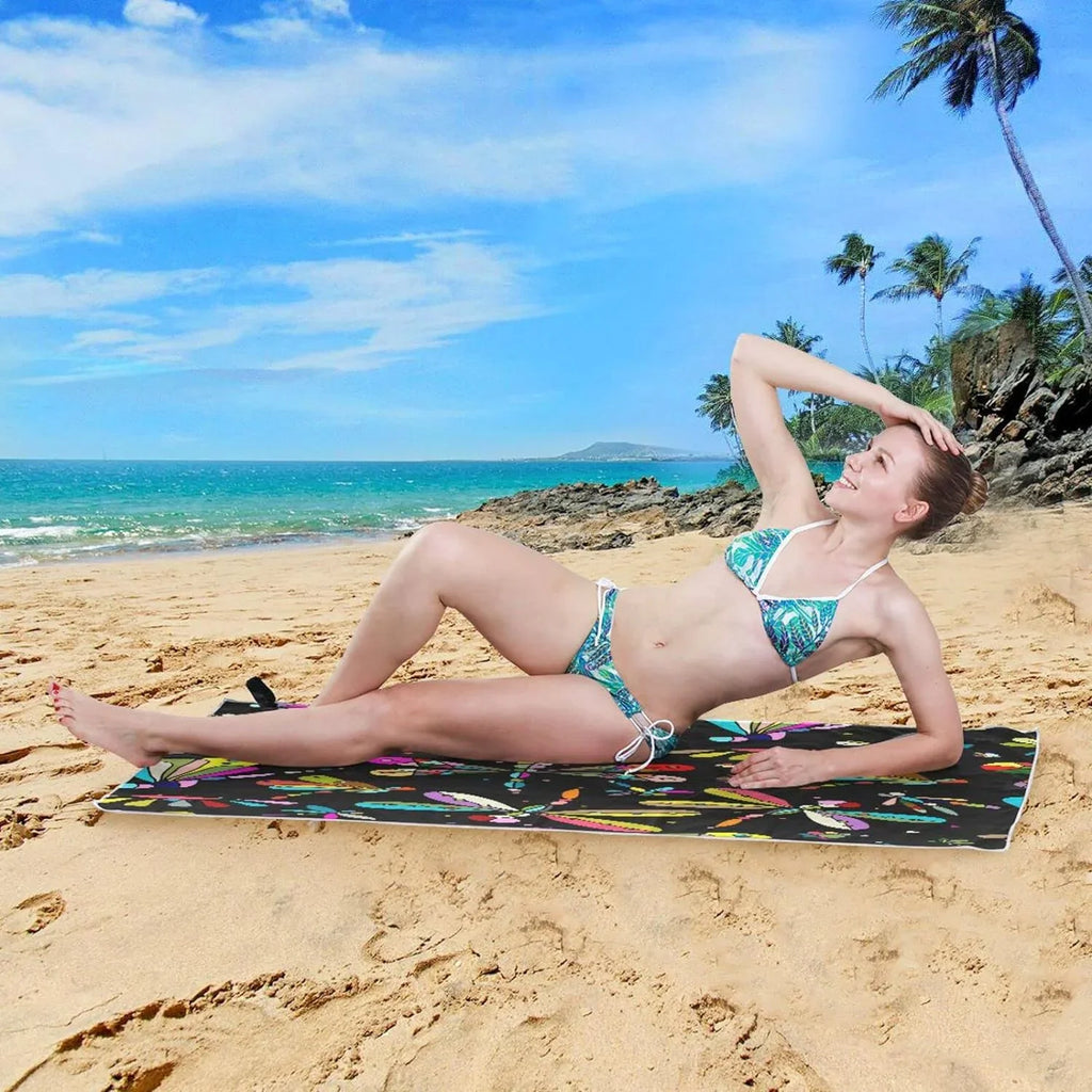 '- Beach Dragonfly Holiday（386） for Towel Dry Swimming Lightweight Bestwell Camping Absorbent Travel - Oversized Quick Towel Towels Compact Super