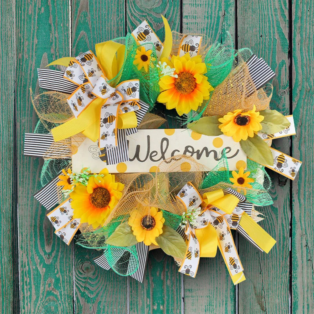 Silk Pendant Wreath Scarf Sash Garland Decoration Festival Monogram Home Wreath Bee