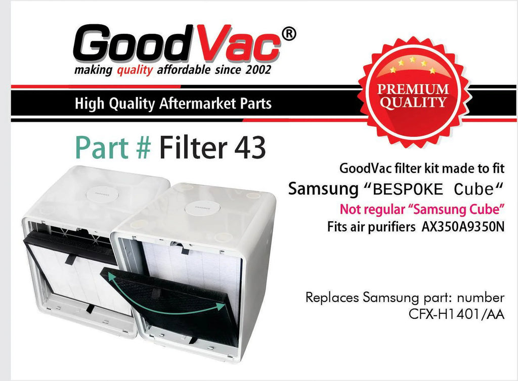 H13 Purifiers CFX-H1401/AA GOODVAC True HEPA Air Cube Replacement Filter Compatible with Bespoke Kit