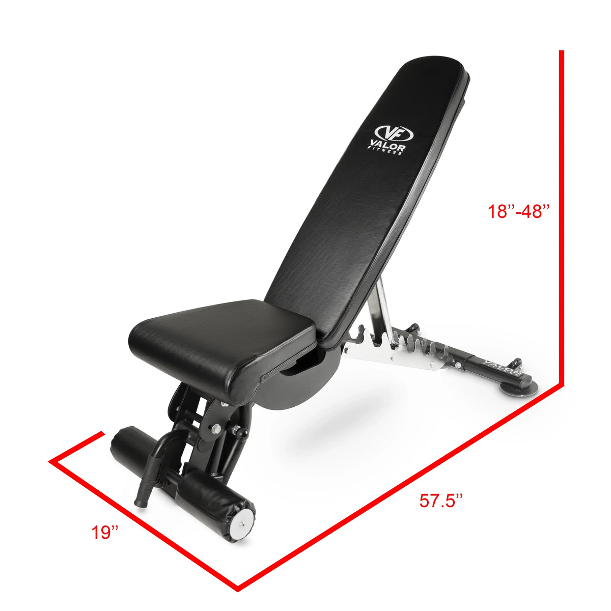 – Fitness Flat, Heavy 7 Nylon Decline Black Wheels Bench Duty Press, -DD-40 Including Incline, Bench Weight and Positions Adjustable with Valor