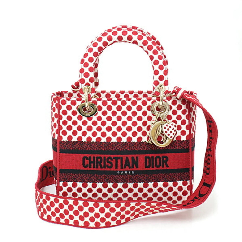 Light Mini Bag x Dee Handbag Amour (Like Medium Canvas Dior Polka Lady DIOR New) Shoulder Dior Christian M0565OBBE_933U Pre-Owned Red D-Lite Dot