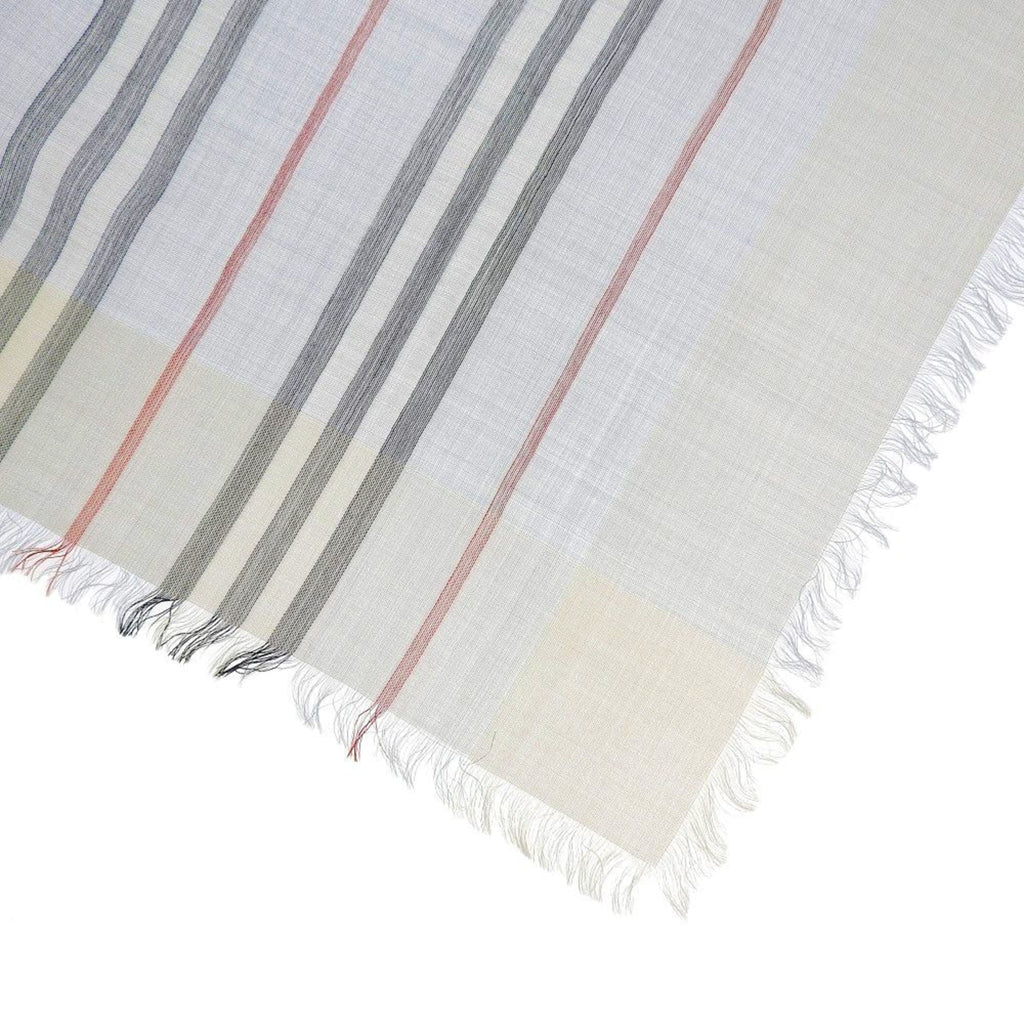 (Like blue wool New) light scarf border Pre-Owned BURBERRY silk 80173691 Burberry stripe