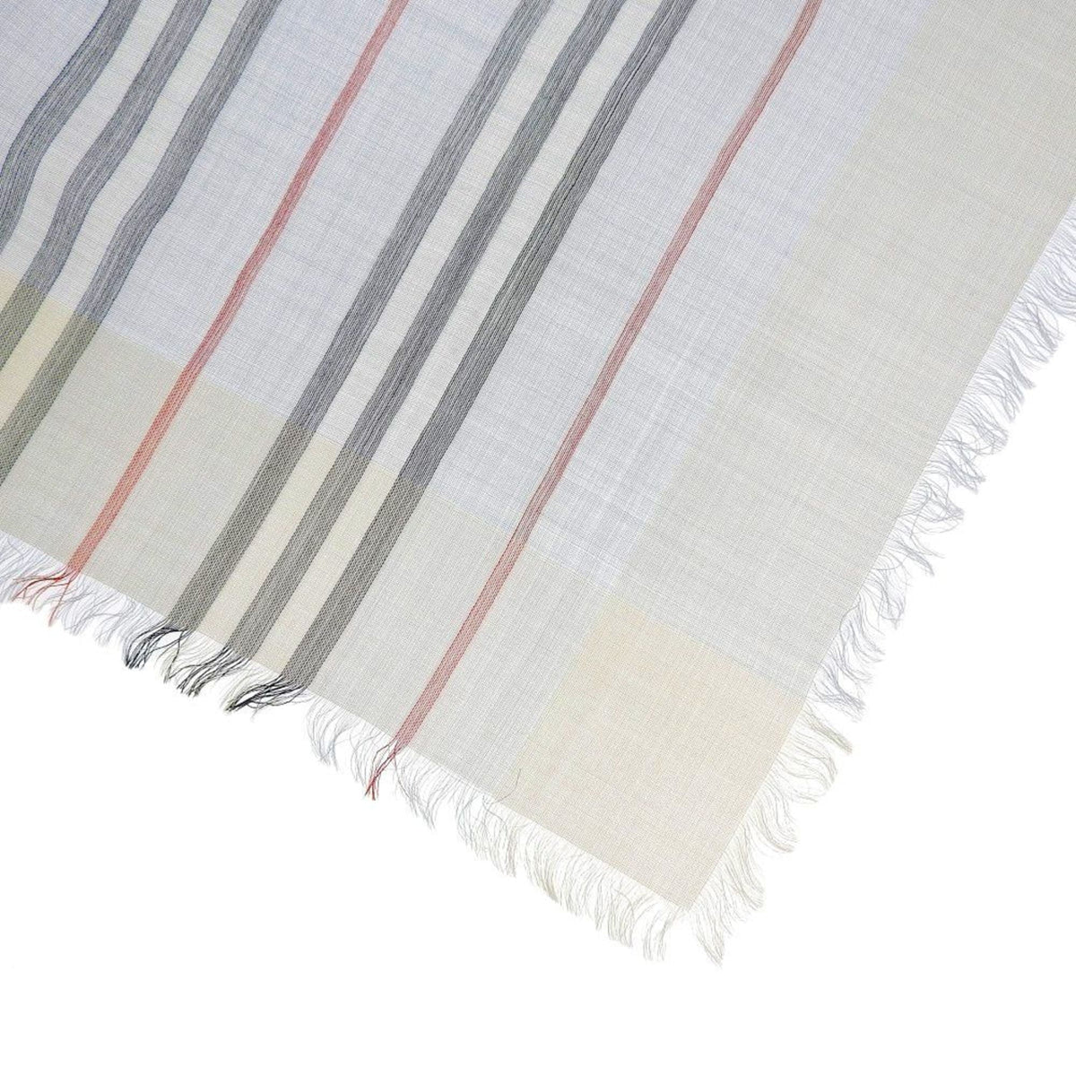(Like blue wool New) light scarf border Pre-Owned BURBERRY silk 80173691 Burberry stripe