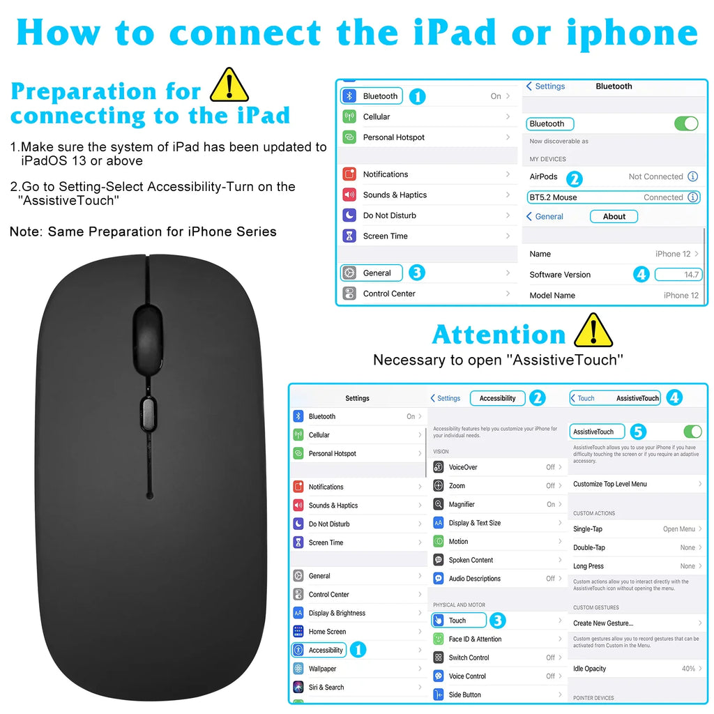 for Keyboard Slim Xiaomi - Combo Mouse Keyboard Mouse 2S and and Bluetooth All Mac/Tablet/iPad/PC/Laptop Ergonomic Ultra Onyx Full-dimension Bluetooth Enabled Black Mi Mix and Rechargeable
