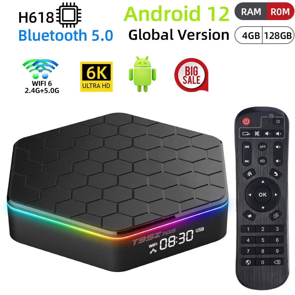 6K JahyShow Smart Stream Quad T95Z - Box TV Plus 4+128G Android Player, Core 12.0 HD