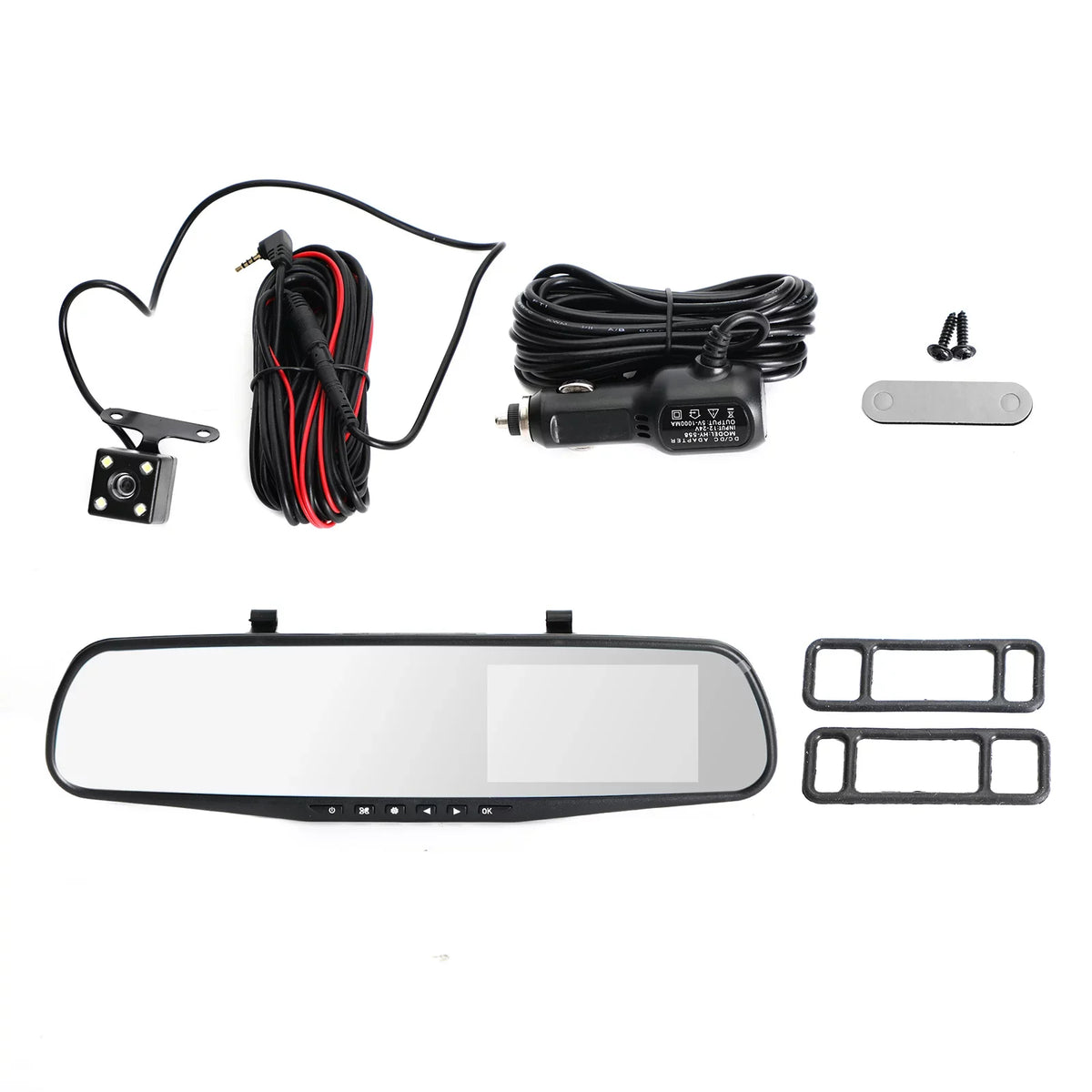 1080P Car HD Dual Cam Dash Camera Front Mirror Rearview Video Rear Recorder DVR