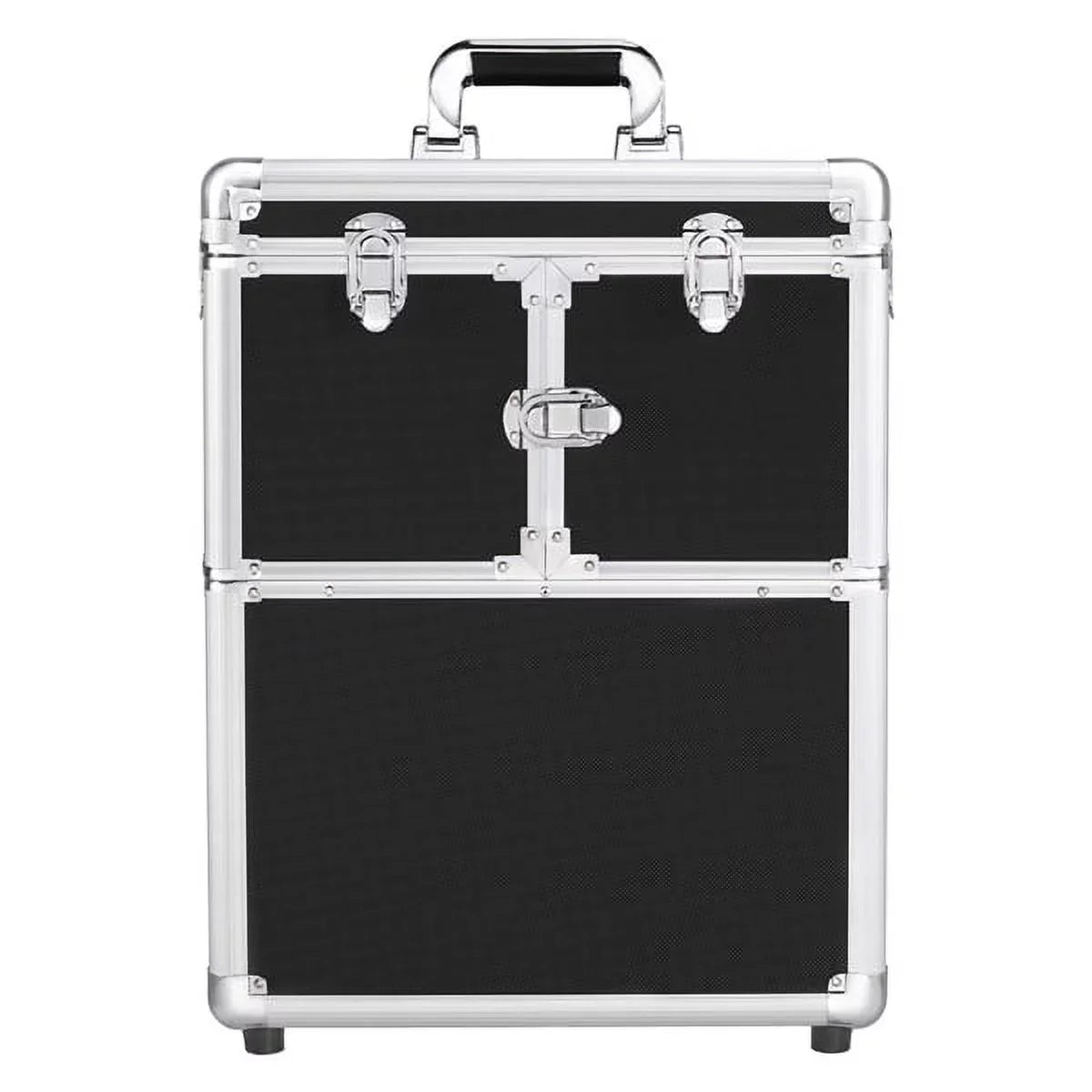 Alden Wheels, Design Mirror, Trays, & Makeup Black Case with Trolley Retractable Rolling