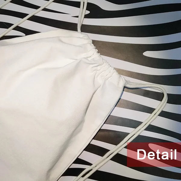 Burning Backpack Canvas Reusable Shopping Art Mesh Bag Fashion Drawstring Like Small Deco