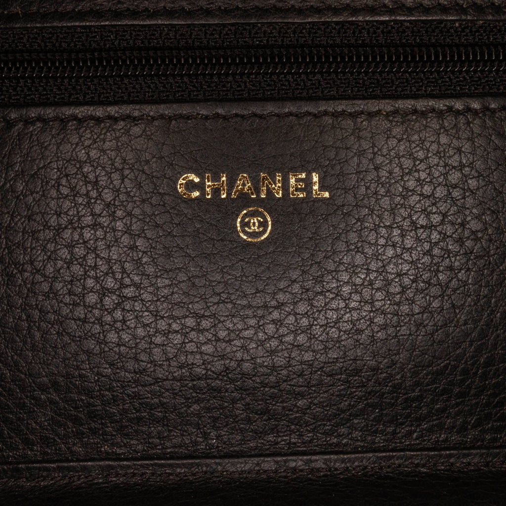 Bag Crossbody (Good) Authenticated on Chain Leather Studded Wallet Calf Black Unisex Pre-Owned