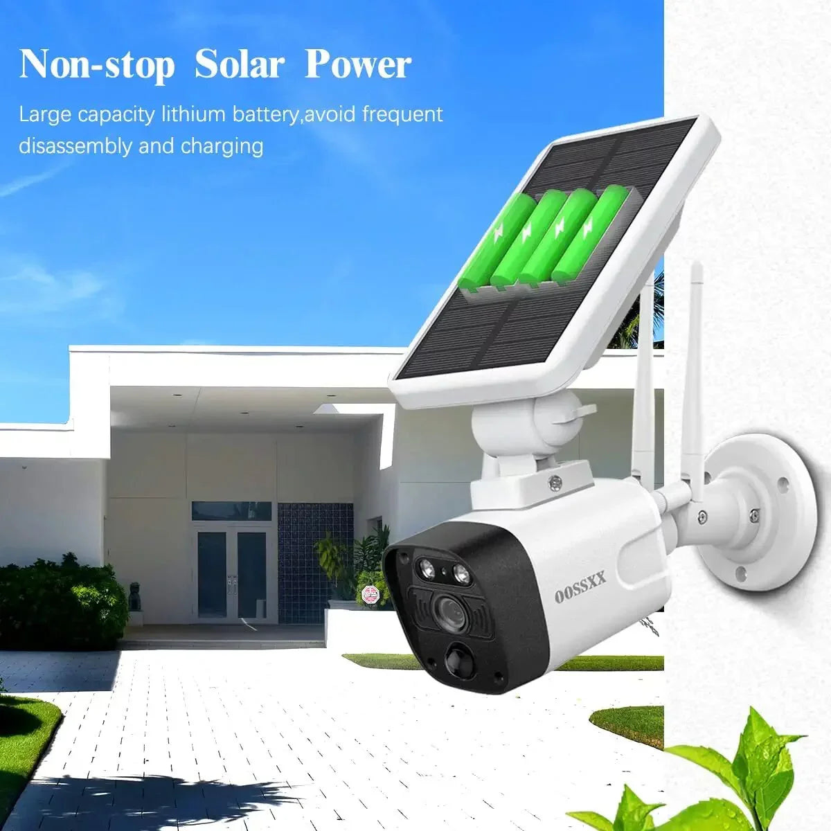 6pcs with 2TB system, Security cameras by System}, pre-installed Home Camera Surveillance 2K OOSSXX Solar 3.0MP {100% Hard solar NVR, Wireless 8-channel Wire-free Drive