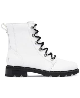 Boots Black 5 Leather Toe Lennox Womens Heel Lace-Up SOREL Round Combat Name At Padded Waterproof