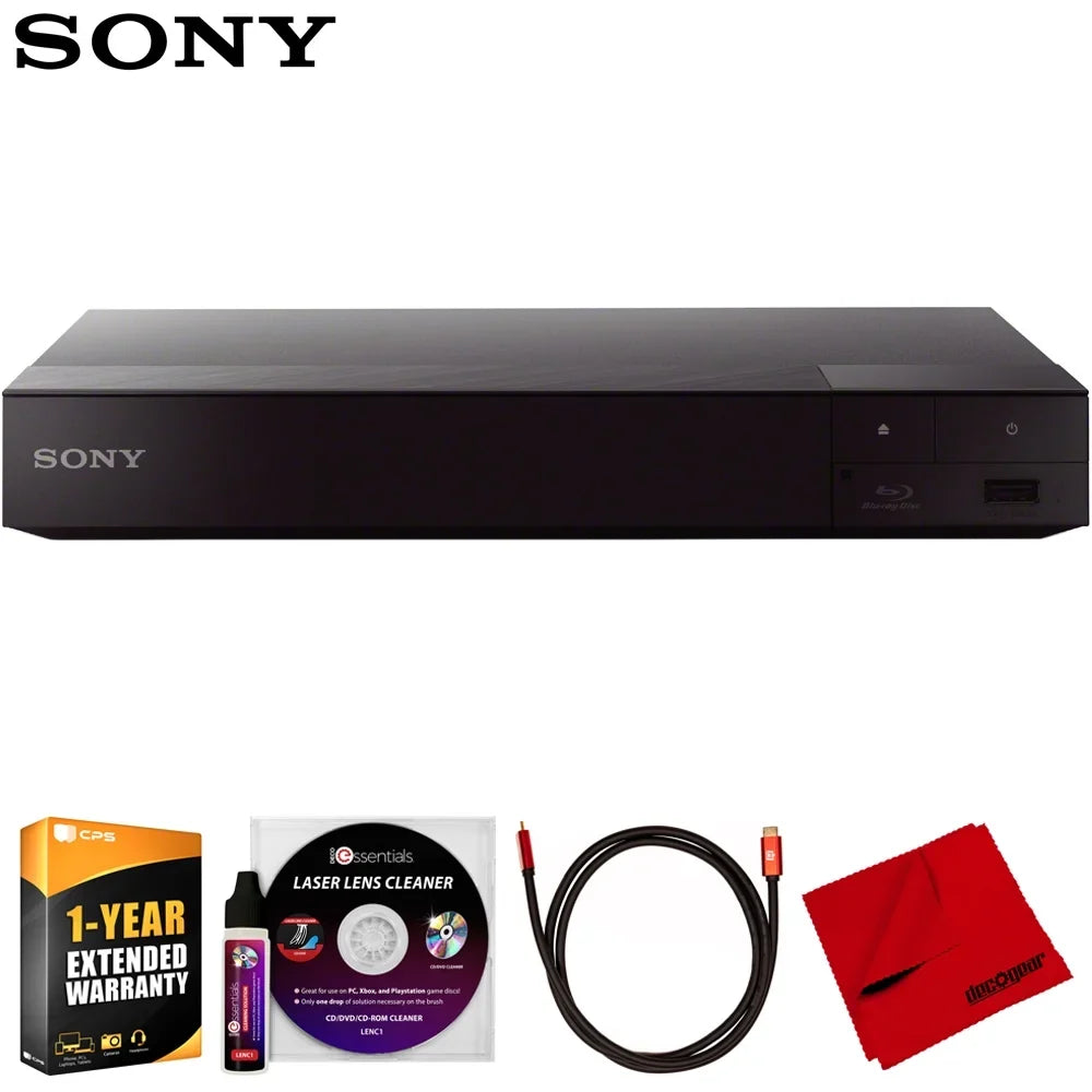 Pack 4K Enhanced Laser Protection Deco Gear BDP-S6700 with 1 Year & HDMI Disc Cloth, CPS Microfiber Player Cleaner Upscaling 3D Bundle Cleaning 6FT Deco Blu-ray Streaming Cable, Essentials Lens