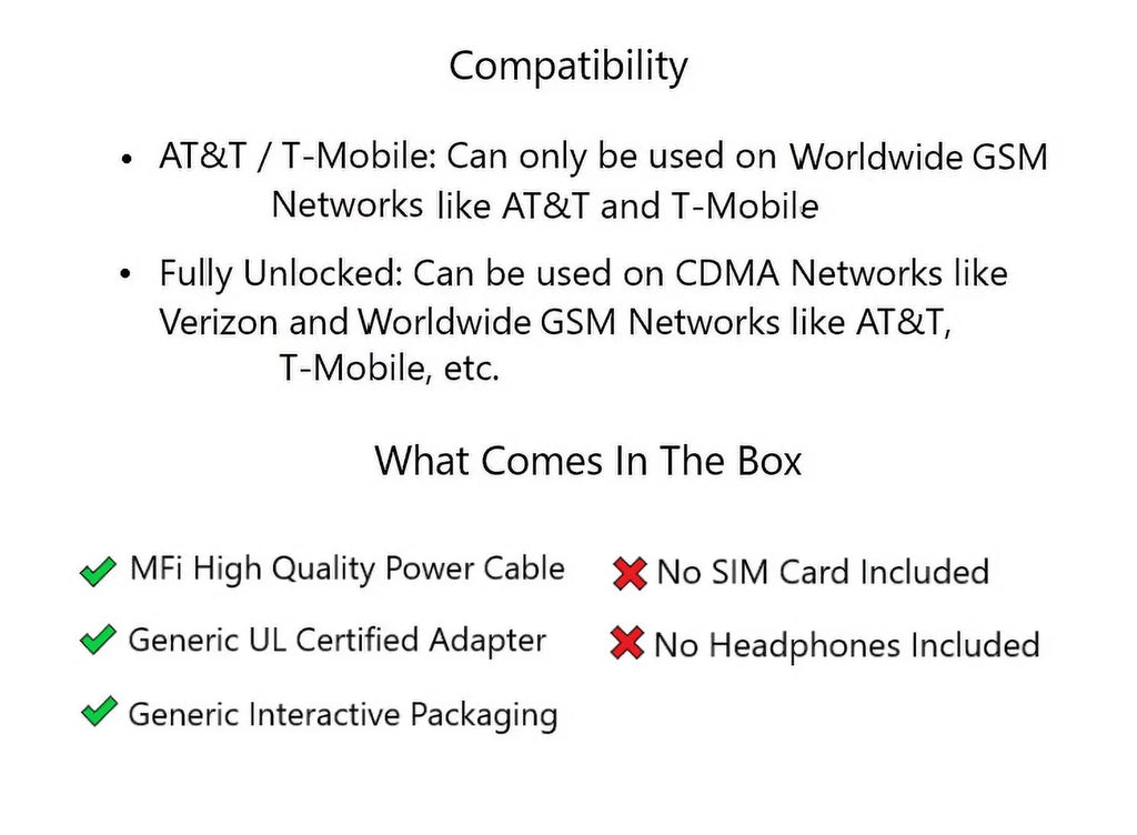 AT&T T-Mobile) Restored ( Fully 256GB Unlocked Smartphone Verizon (Refurbished) + Silver iPhone + X