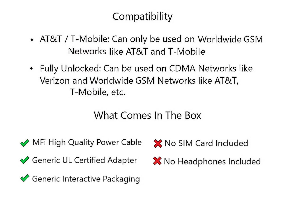 AT&T T-Mobile) Restored ( Fully 256GB Unlocked Smartphone Verizon (Refurbished) + Silver iPhone + X