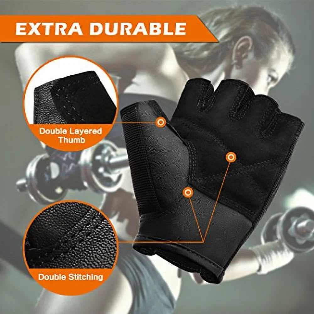 Bodybuilding Weight Women Fitness Lifting Training for Exercise Men Breathable with Palm BEACE Leather & and Workout Gloves for Gym