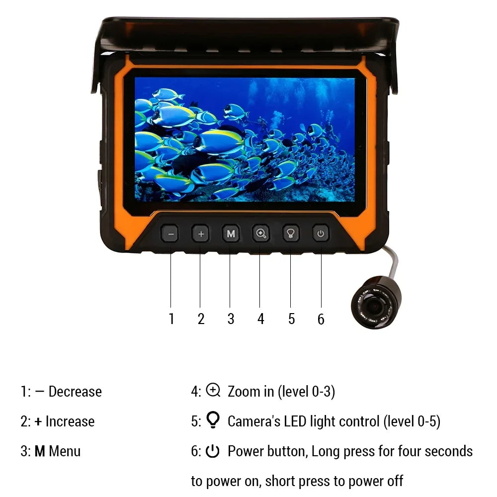 River/Ice Fishing 5in Night , Suitable 500,000 Fishing Vision LCD Wide Pcs Pixels, Angle, Camera IR 120° 8 Underwater for