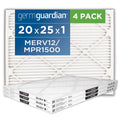 x 12 Filters x AC HVAC 25 Guardian (4-Pack) Furnace 1 MERV Air Pleated Germ 20