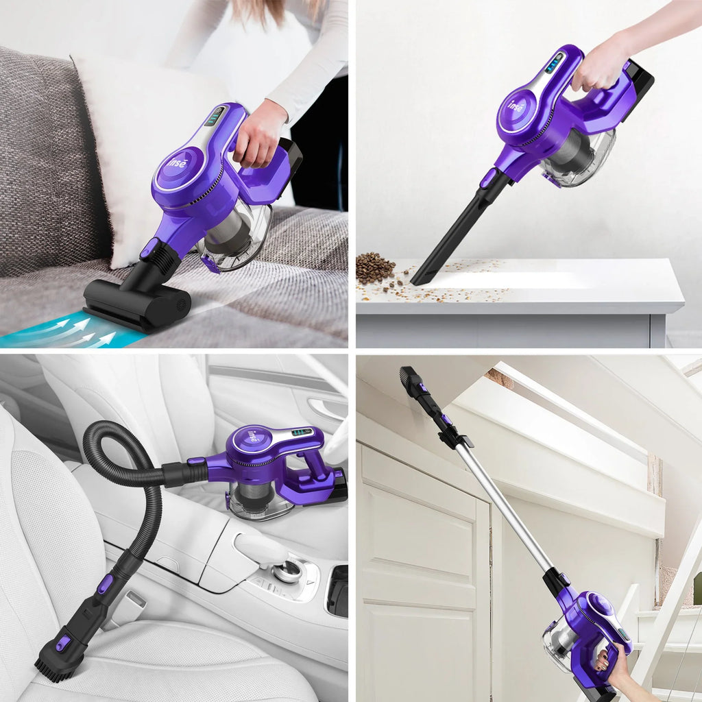 Brushless to Rechargeable Cleaner,10-in-1 - Runtime Battery Mins Hard Handheld,23Kpa Floor Lightweight for Motor Hair Vacuum,Up 45 Stick Carpet Purple Vacuum 2500mAh Cordless Pet 250W