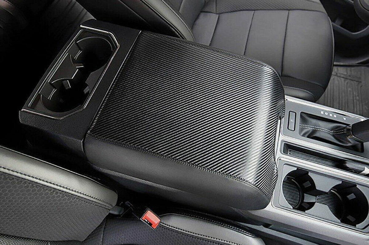 F150 Carbon Armrest Cover Center Protector Console Leather Pad Teledu