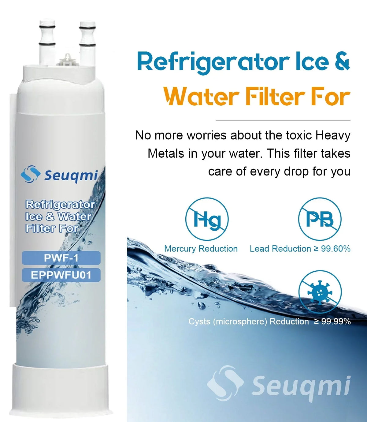 Frigidaire®PurePour are brand PWF-1 ice compatible and filters FPPWFU01 liquid with Seuqmi 2Pack
