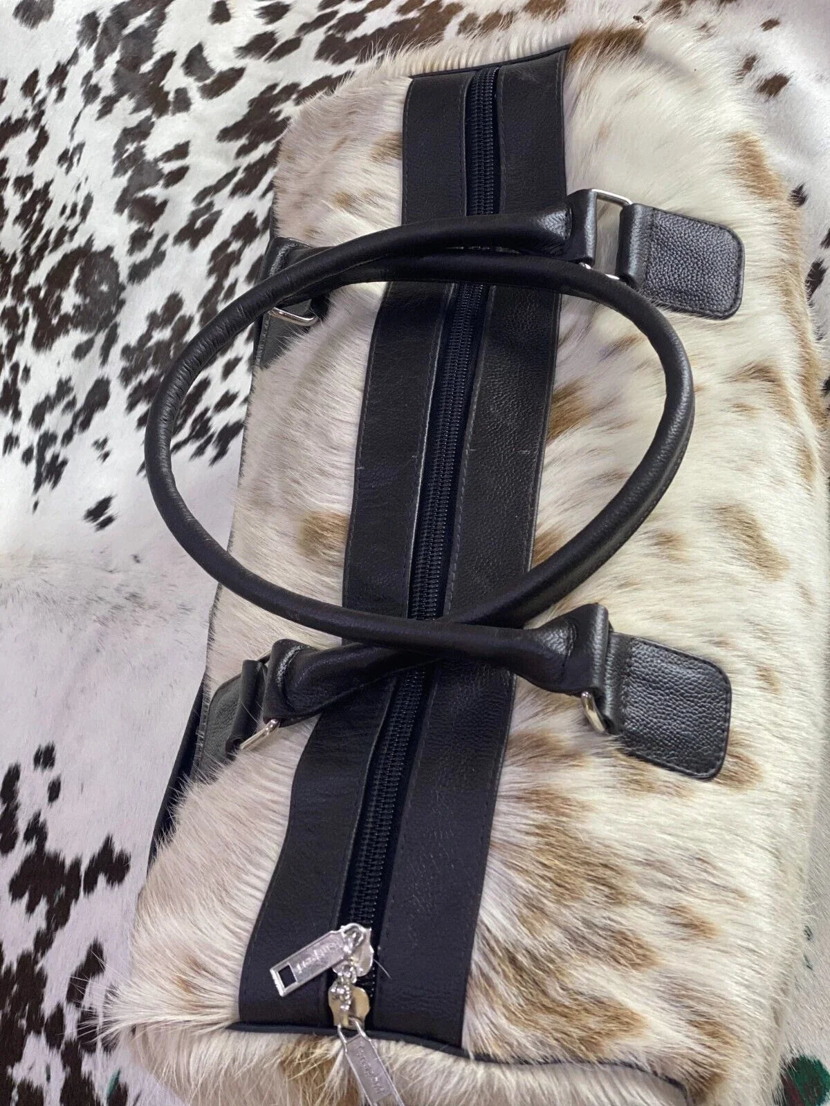 Gym leather Travel, Cow Duffle bag bag hair Bag bag bag Sports travel & hide on Luggage weekender