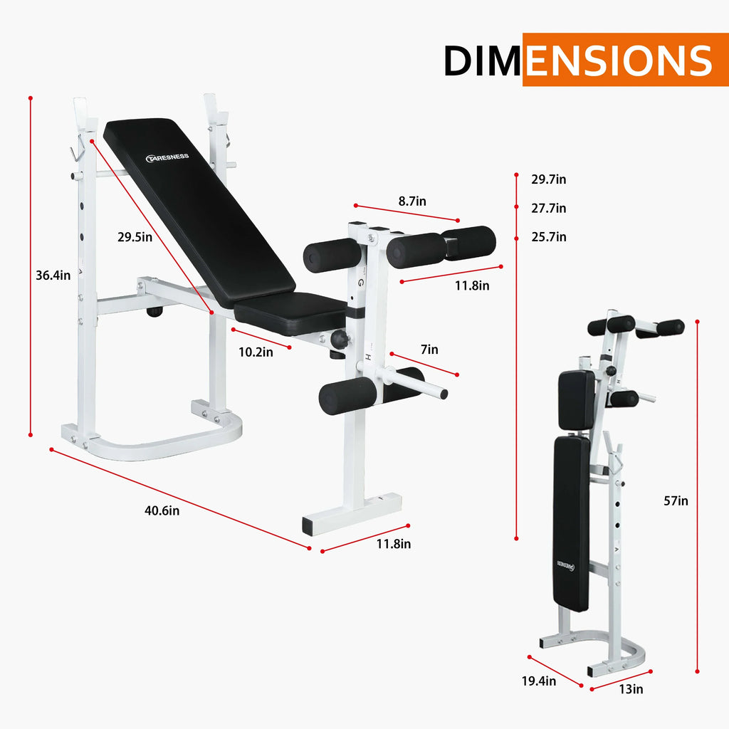 Squat Weight Rack Olympic with Winado Adjustable Bench,