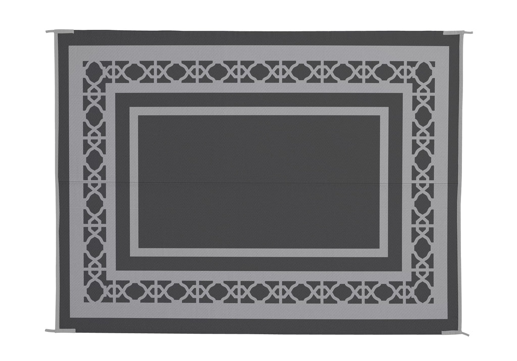 with x designs) Rug Mats Patio 2 exterior (Reversible 9' Gray 12'