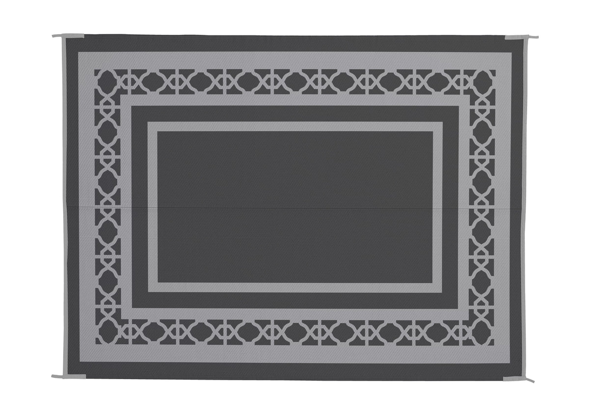 with x designs) Rug Mats Patio 2 exterior (Reversible 9' Gray 12'