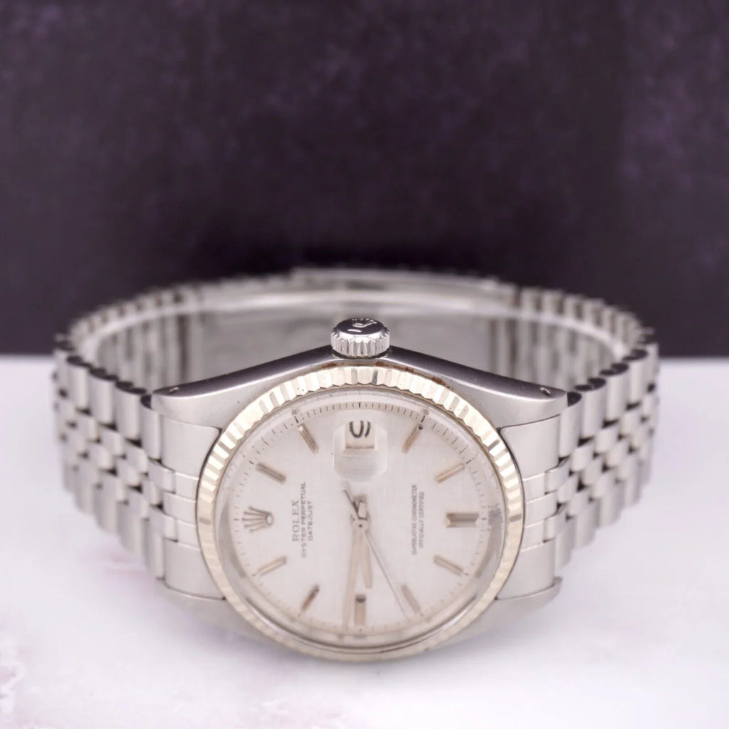 Mens Steel Dial Datejust Watch 36mm Silver 1601 Jubilee Linen Band